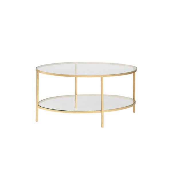 Table basse Gold, Double plateaux en verre