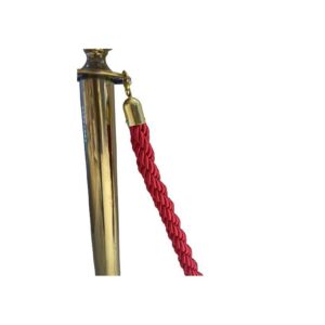Potelets dorés avec cordes rouges – Image 2