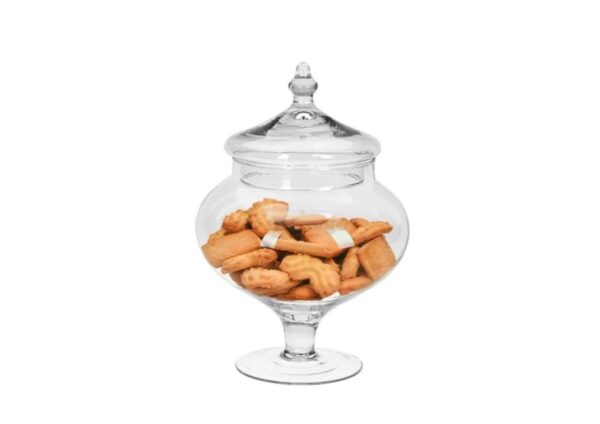 Bonbonnière en verre ronde avec couvercle